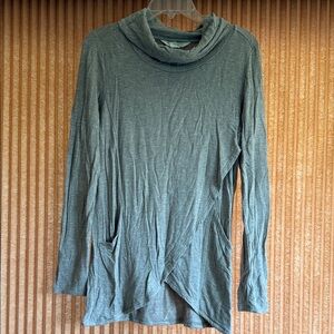 Women's Khaki Cowl Neck Top